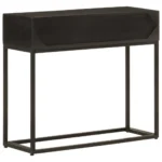 Console Table - Solid Mango Wood And Iron - Black - 90 x 30 x 76cm