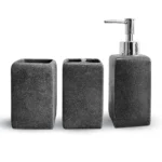 Stone-Effect Bathroom Accessory Set