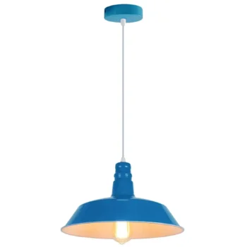 Modern Adjustable Hanging Bowl Pendant Lamp - Light Blue