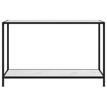 Modern Console Table - Tempered Glass - White - 120 x 35 x 75cm