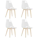 x4 Ergonomic Transparent PET Dining Chairs - 46 x 52 x 84cm