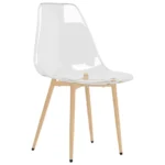 x4 Ergonomic Transparent PET Dining Chairs - 46 x 52 x 84cm