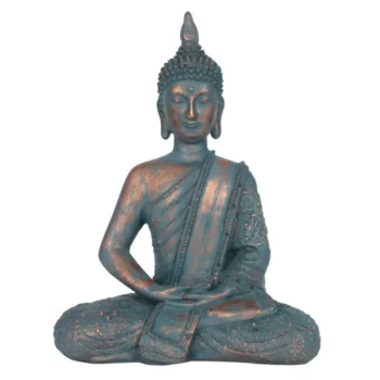 Buddha - Blue And Copper - 26cm x 20cm x 9.5cm