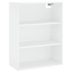 Modern Wooden Highboard - White - 69.5 x 34 x 180cm