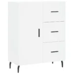 Modern Wooden Highboard - White - 69.5 x 34 x 180cm