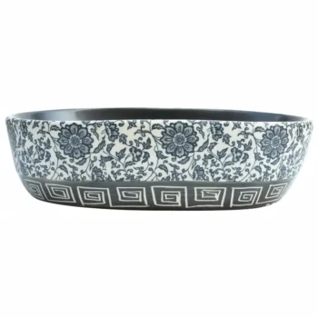 Handmade Ceramic Countertop Sink - Black & Blue - Oval - 47 x 33 x 13cm