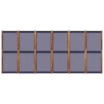 6 Panel Room Divider - Solid Acacia Wood - Dark Blue - 420 x 180cm