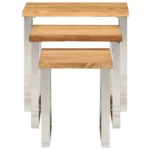 x3 Nesting Side Tables - Live Edge - Solid Acacia Wood