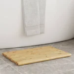 x2 Bamboo Bath Mats - 50 x 35cm