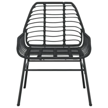 x2 Black Poly Rattan Garden Chairs - 57 x 60 x 86cm