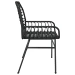 x2 Black Poly Rattan Garden Chairs - 57 x 60 x 86cm