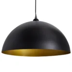 2 Semi-Spherical Ceiling Lamps - Height-Adjustable - Black Gold