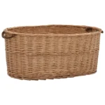 Natural Willow Firewood Basket With Carrying Handles - 78 x 54 x 34cm