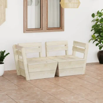 Garden 2-Seater Pallet Sofa - Impregnated Spruce Wood - 60 x 60 x 65cm