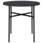 PE Rattan Tea Table - Round - Black - 45 x 45cm