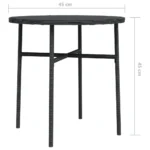 PE Rattan Tea Table - Round - Black - 45 x 45cm