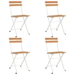 4 Folding Bistro Chairs - Acacia Wood - Steel