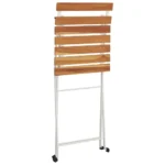 4 Folding Bistro Chairs - Acacia Wood - Steel