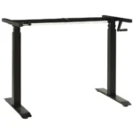 Manual Height Adjustable Standing Desk Frame With Hand Crank - Black