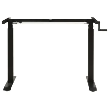 Manual Height Adjustable Standing Desk Frame With Hand Crank - Black