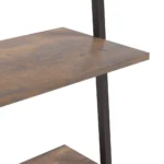 5 Tier Leaning Shelf - Dark Brown and Black - 64 x 34 x 185.5cm