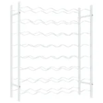 Wine Rack Holds 48 Bottles - White Metal Finish - 64 x 22 x 80cm