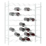 Wine Rack Holds 48 Bottles - White Metal Finish - 64 x 22 x 80cm