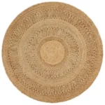 Round Hand-Braided Jute Rug - 120cm