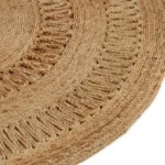 Round Hand-Braided Jute Rug - 120cm