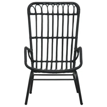 Garden Chair - Poly Rattan - Black - 75 x 53.5 x 90cm