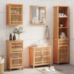 5 Piece Bathroom Furniture Set - Solid Walnut Wood