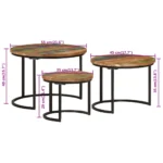 3 Nesting Tables - Solid Reclaimed Wood