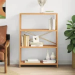 4-Tier Shelf - Solid Oak Wood - 80 x 30 x 112cm