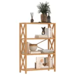 4-Tier Shelf - Solid Oak Wood - 80 x 30 x 112cm