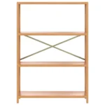 4-Tier Shelf - Solid Oak Wood - 80 x 30 x 112cm