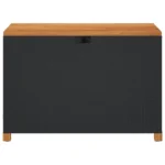 Garden Storage Box - Poly Rattan - Acacia Wood - Black - 110 x 55 x 63cm