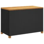 Garden Storage Box - Poly Rattan - Acacia Wood - Black - 110 x 55 x 63cm