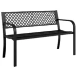 Steel Garden Bench - Black - 119 x 52 x 76cm