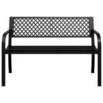 Steel Garden Bench - Black - 119 x 52 x 76cm