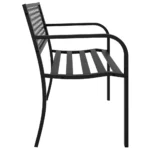 Steel Garden Bench - Black - 119 x 52 x 76cm