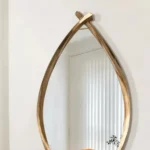 Handcrafted Cherry Wood Oval Design Gajgamani Mirror -160 - 170cm