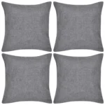 4 Anthracite Cushion Covers - Linen-look - 40 x 40cm