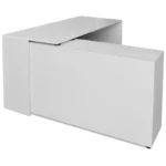 Modern Computer Corner Desk - 4 Shelves - White - 130 x 60 x 75cm