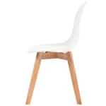 x6 Ergonomic Dining Chairs - White - Plastic - 41 x 45 x 79cm