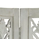 Panel Room Divider - Solid Mango Wood - Hand Carved - Grey - 200 x 165cm