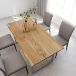 Dining Table With Natural Edges - Acacia Wood - 180 x 90 x 76cm