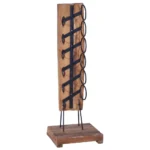 Solid Teak Wood Wine Rack - 6 Bottles - 35 x 35 x 100cm