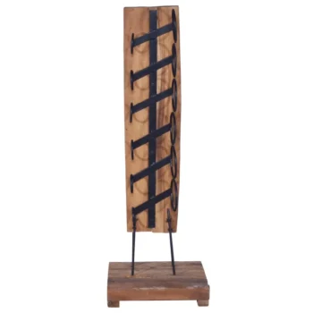 Solid Teak Wood Wine Rack - 6 Bottles - 35 x 35 x 100cm