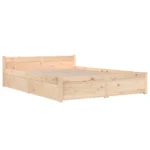 Bed Frame With Storage Drawers - Solid Pinewood - 135 x 190cm