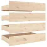 Bed Frame With Storage Drawers - Solid Pinewood - 135 x 190cm